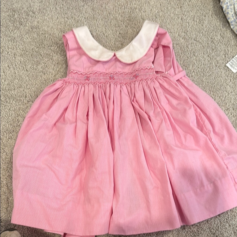 Pink Baby Dress with White Collar